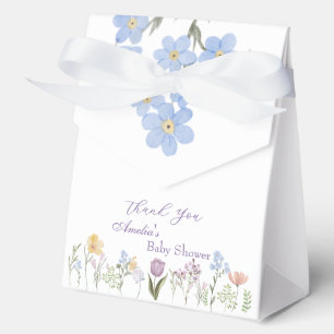 Pink Bow Floral Watercolor Baby Shower  Favor Box
