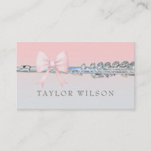 pink bow  flutist business card