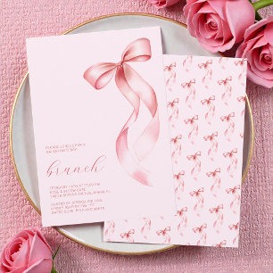 Pink Bow Friends Valentine Galentine’s Day Brunch Invitation