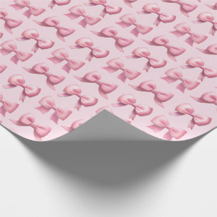 Pink Bow Gift Wrapping Paper