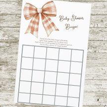 Pink Bow Girl Baby Shower Bingo