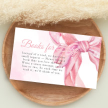 Pink Bow Girl Baby Shower Books for Baby