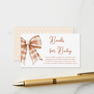 Pink Bow Girl Baby Shower Books For Baby Enclosure Card