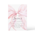 Pink Bow Girl Baby Shower Invitation