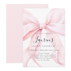 Pink Bow Girl Baby Shower Invitation