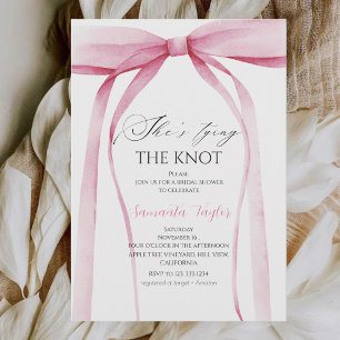  Pink Bow Girl Baby Shower Invitation