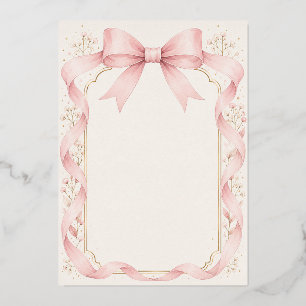 Pink Bow Girl Baby Shower Invitation Editable