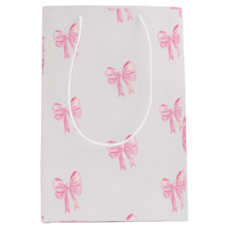 Pink Bow Girl Baby Shower Medium Gift Bag