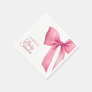 Pink Bow Girl Baby Shower Napkin