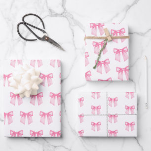 Pink Bow Girl Baby Shower Wrapping Paper