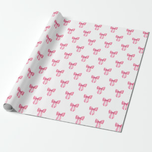 Pink Bow Girl Baby Shower Wrapping Paper