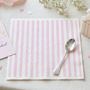 Pink Bow Girl Coquette Striped Baby Shower Napkin