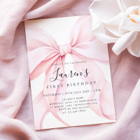 Pink Bow Girl First Birthday