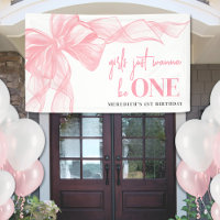 Pink Bow Girls 1st Birthday