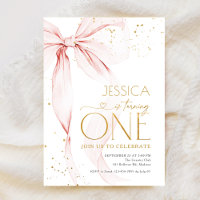 Pink Bow Girls 1st Birthday 