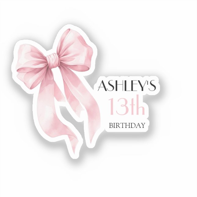 Pink Bow Girls Birthday (Front)