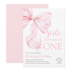 Pink Bow Girls Just Wanna be ONE First Birthday