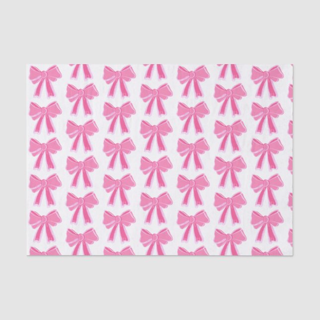 Pink Bow Glitter Wrapping Paper (Front)