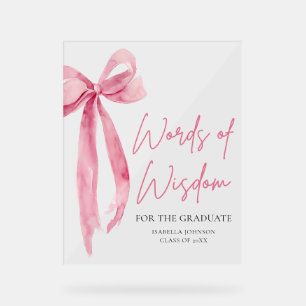 Pink Bow Graduation Party Conseils Paroles de sage