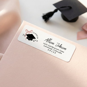 Pink Bow Graduation Return Address