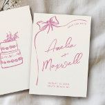 Pink Bow Handdrawn Stylish Trendy Wedding Save The Date<br><div class="desc">Save the date in style with this adorable pink hand-drawn bow design! Perfect for a romantic and playful wedding vibe,  this sweet card is easy to customize with your details. A charming way to share your special day with loved ones!</div>