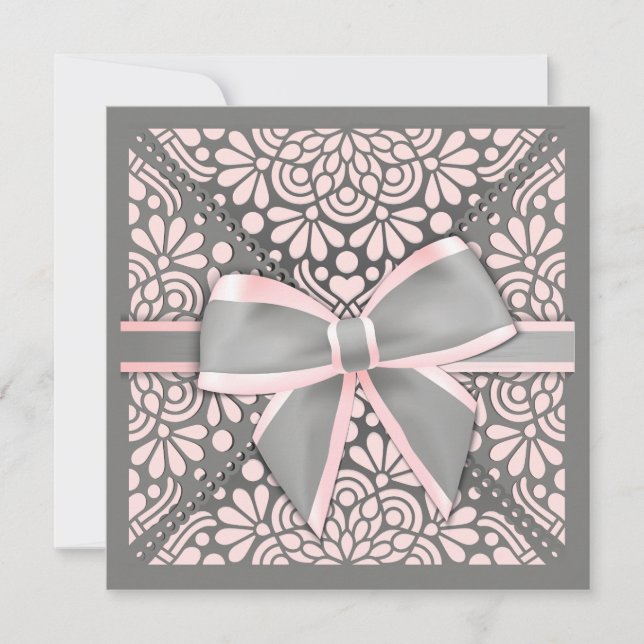 Pink Bow Invitation (Front)