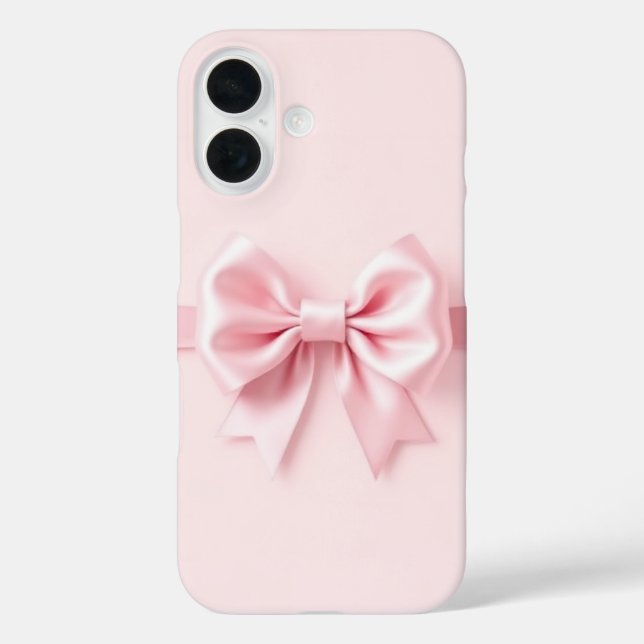 Pink Bow iPhone 16 Case (Back)