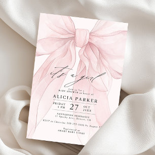 Pink bow its a girl baby shower invitation