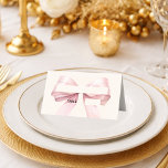 Pink Bow Ivory Place Cards Elegant Folded<br><div class="desc">A soft ivory colored background decorated with a large pink bow.  Perfect for birthday parties,  baby shower,  bridal showers,  Confirmations and First Communions.</div>