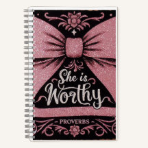 Pink Bow Journal Proverbes, Elle est digne