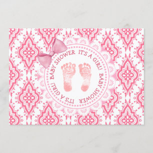 Pink Bow & Lace C'est une invitation pour Baby sho