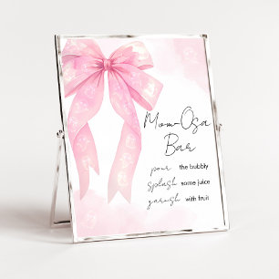 Pink Bow Little Boo Shower Mom Osa Bar Sign