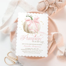 Pink Bow Little Pumpkin Baby Shower
