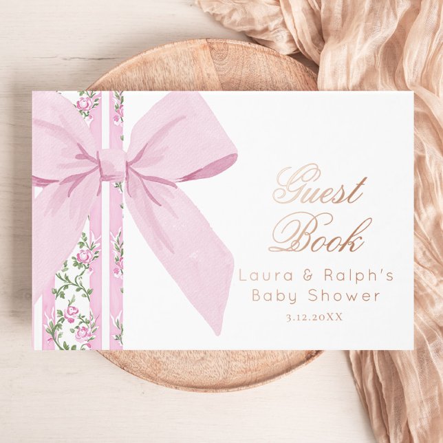 Pink Bow Love Shack Baby coquette Baby Shower Guest Book (Creator Uploaded)