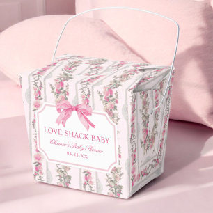 Pink Bow Love Shack Baby Shower Favours Favor Box