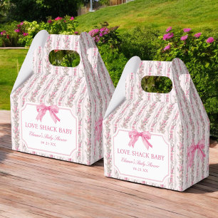 Pink Bow Love Shack Baby Shower Girl Favor Box