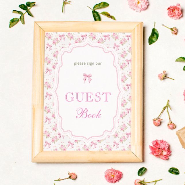 Pink Bow Love Shack Baby Shower Guest Book Sign (Creator Uploaded)