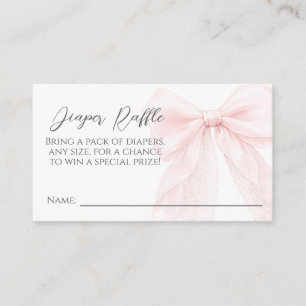 Pink Bow Modern Baby Shower Girl Enclosure Card