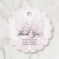 Pink Bow Modern Elegant Girl Baby Shower