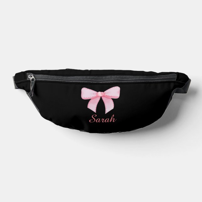 Pink Bow Name Tote  Bachelorette Bridesmaid gift Fanny Pack (Lay Down)