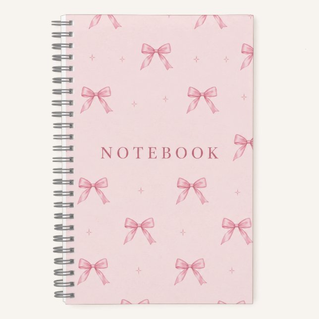 Pink Bow Notebook – A5 Dotted Journal (Front)