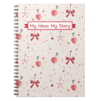 Pink Bow Notebook – Cute Coquette Aesthetic 