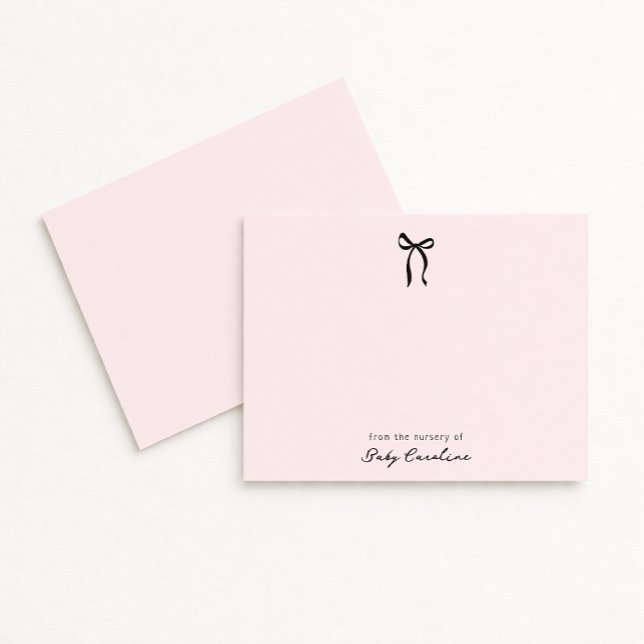 Pink Bow Nursery Note Card (Creator Uploaded)