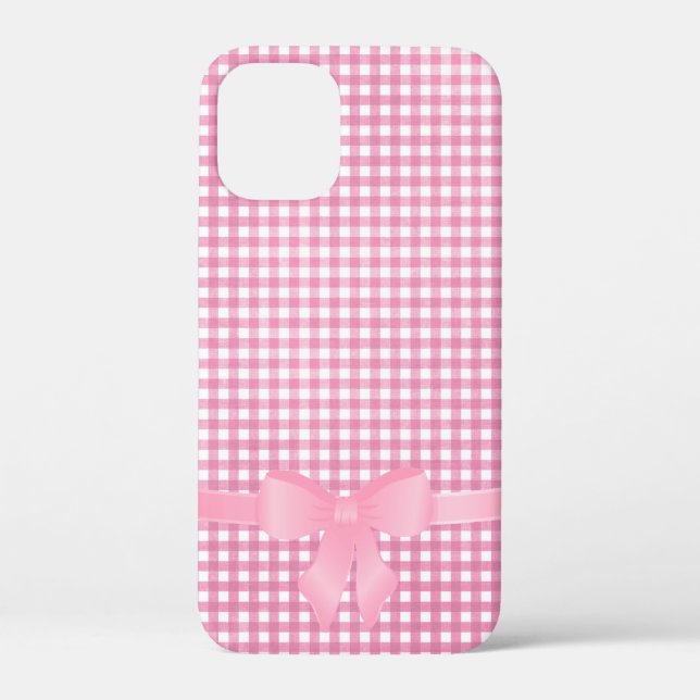 pink bow on gingham Case-Mate iPhone case (Back)