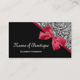 Pink Bow Paisley Boutique Business Card