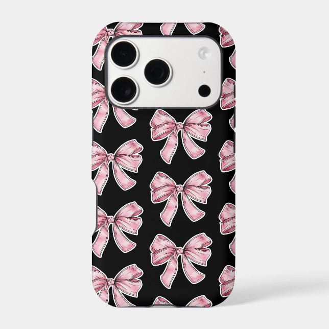 Pink Bow Pattern Phone Case (Verso)