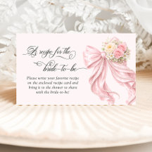 Pink Bow Pearl Bridal Shower Recipe for the Bride