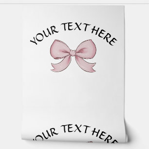 Pink Bow Personalized Name Text Coquette Wallpaper