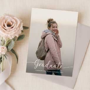 Pink Bow Photo Graduation Party Invitation