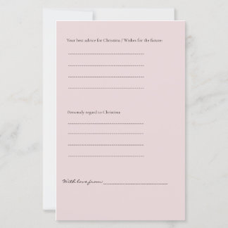 Pink Bow Predictions and advice game for Baptism
